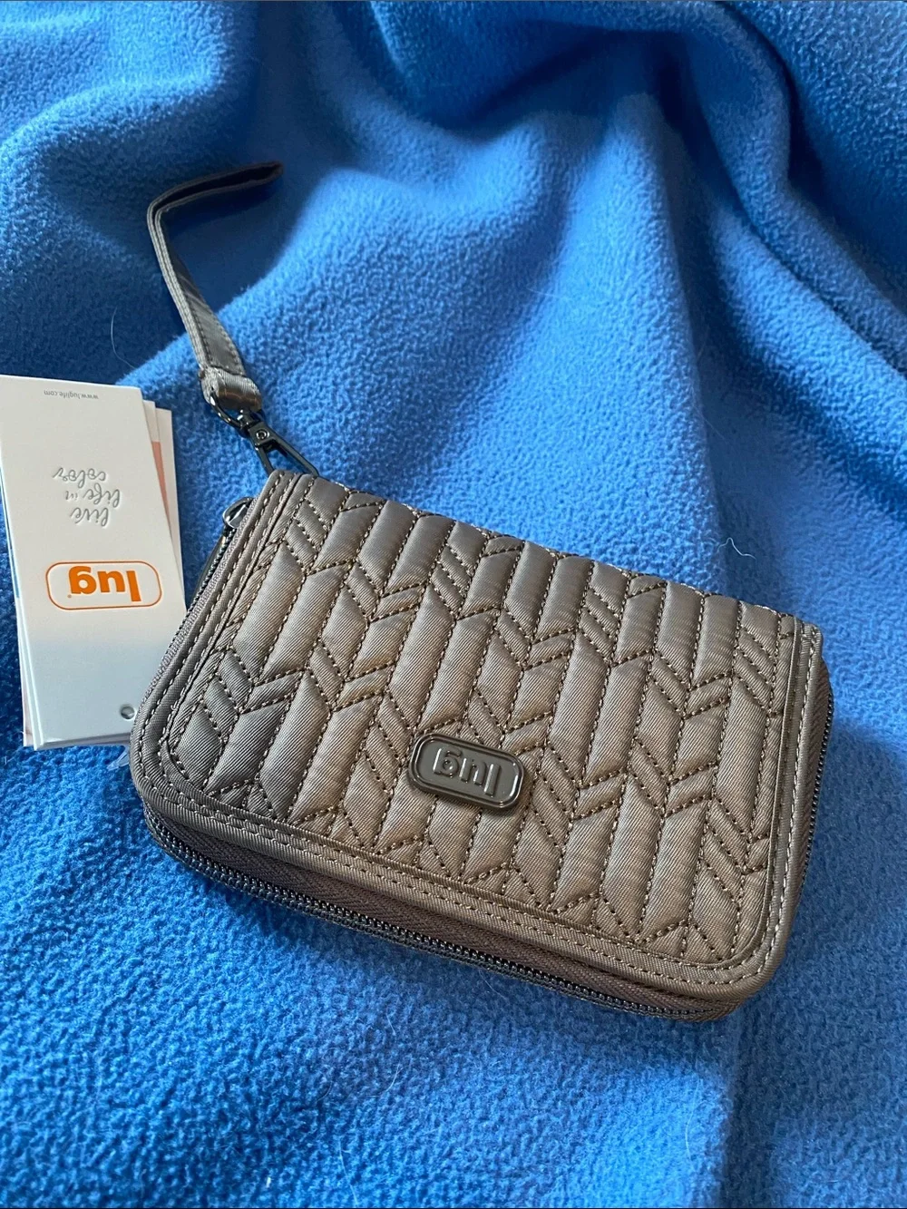 lug Quilted Taupe Wristlet Wallet